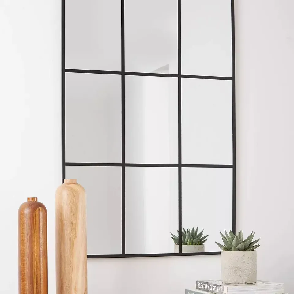 BOXED CINO WINDOW PANE MIRROR - BLACK - COLLECTION ONLY RRP £45