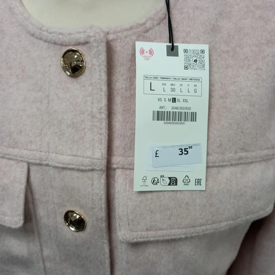 ZARA PINK BUTTON THROUGH CARDIGAN - L