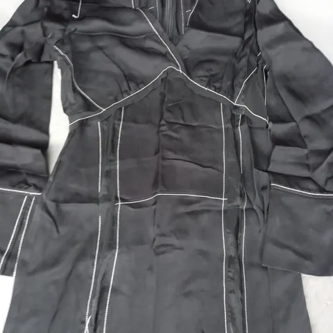JIGSAW CONTRAST STITCH VISCOSE DRESS IN BLACK SIZE 6