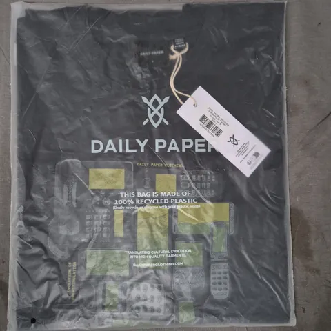 DAILY PAPER EVOLUTION OVERSIZED SHORT SLEEVE T-SHIRT IN BLACK SIZE LARGE