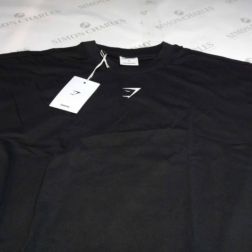 GYMSHARK FRACTION OVERSIZED T-SHIRT IN BLACK - SMALL