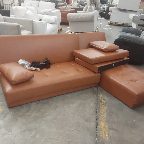 QUALITY DESIGNER FAUX LEATHER CORNER SOFA BED