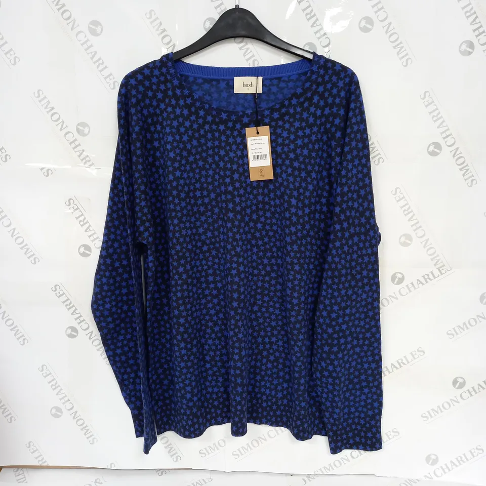 HUSH MALIN PRINTED JUMPER IN NAVY /BLUE STAR - XL 