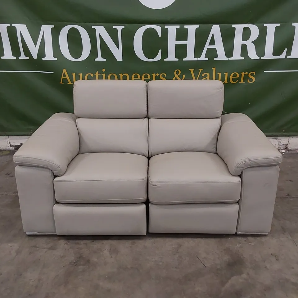 DESIGNER STOCKTON 2 SEATER POWER RECLINING FAUX LEATHER SOFA