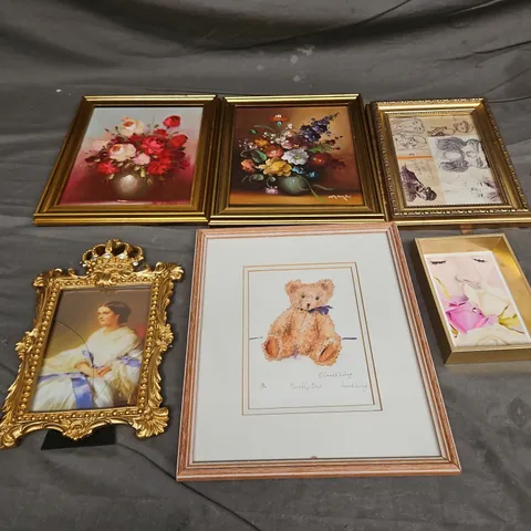 LOT OF 6 ASSORTED FRAMED ARTWORKS - COLLECTION ONLY