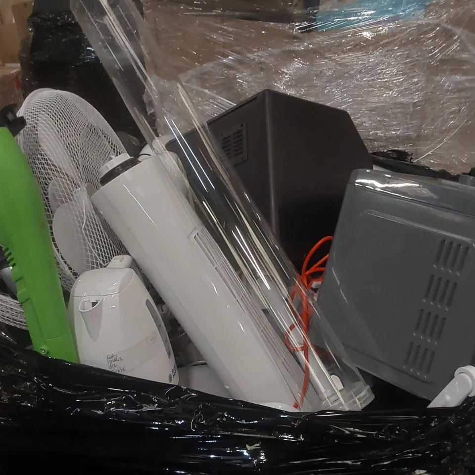 PALLET CONTAINING A VERY LARGE QUANTITY OF ASSORTED ITEMS INCLUDING: FANS, KETTLES, MICROWAVE, AIRFRYER ECT