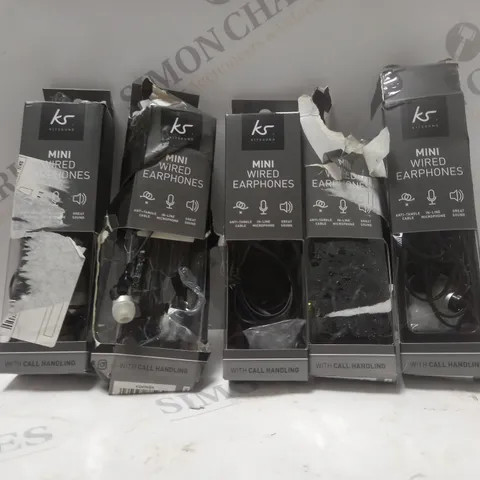 BOX OF APPROX 5 KITSOUND MINI WIRED EARPHONES 