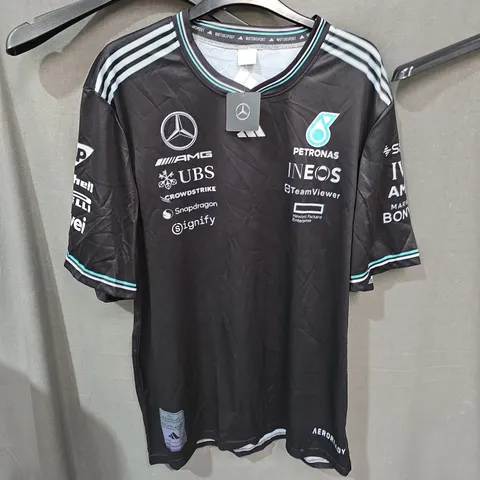MERCEDES-AMG PETRONAS F1 TEAM JERSEY – BLACK, TAG ATTACHED UK LARGE