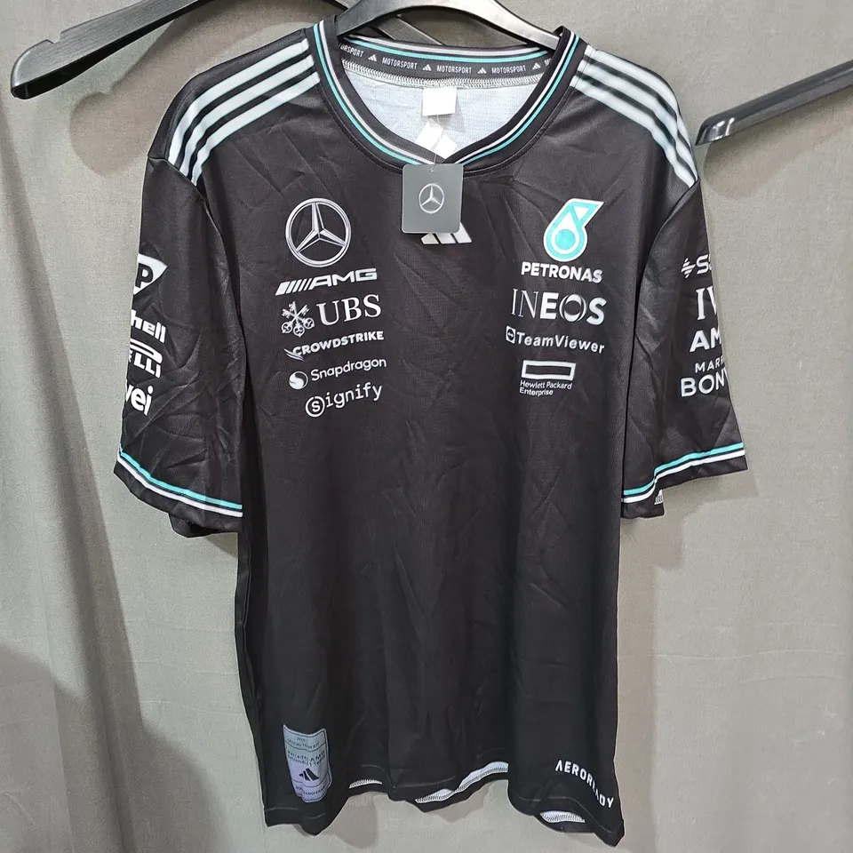MERCEDES-AMG PETRONAS F1 TEAM JERSEY – BLACK, TAG ATTACHED UK LARGE