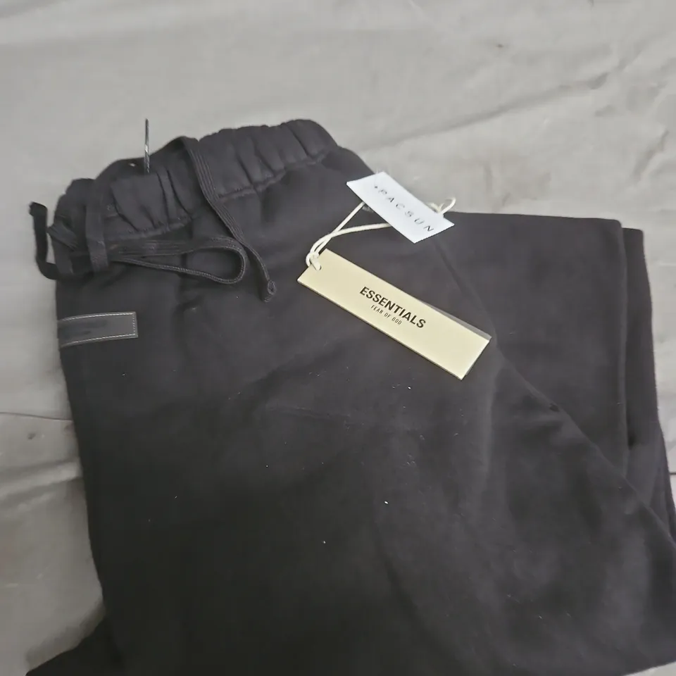 FEAR OF GOD ESSENTIALS BLACK JOGGERS WITH DRAWSTRING – SIZE S