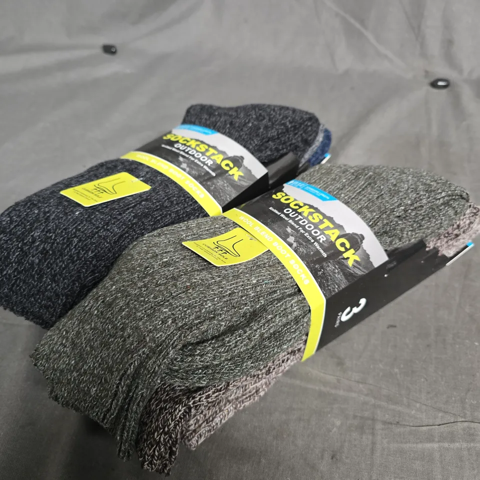 SOCKSTACK OUTDOOR BOOT SOCKS SET - 6 PAIRS 