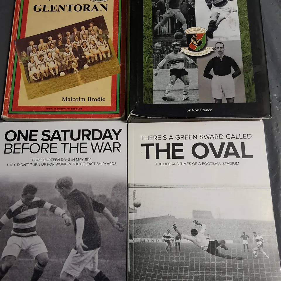 LOT OF 4 FOOTBALL SPORT HISTORY BOOKS TO INCLUDE GLENTORAN A COMPLETE RECORD