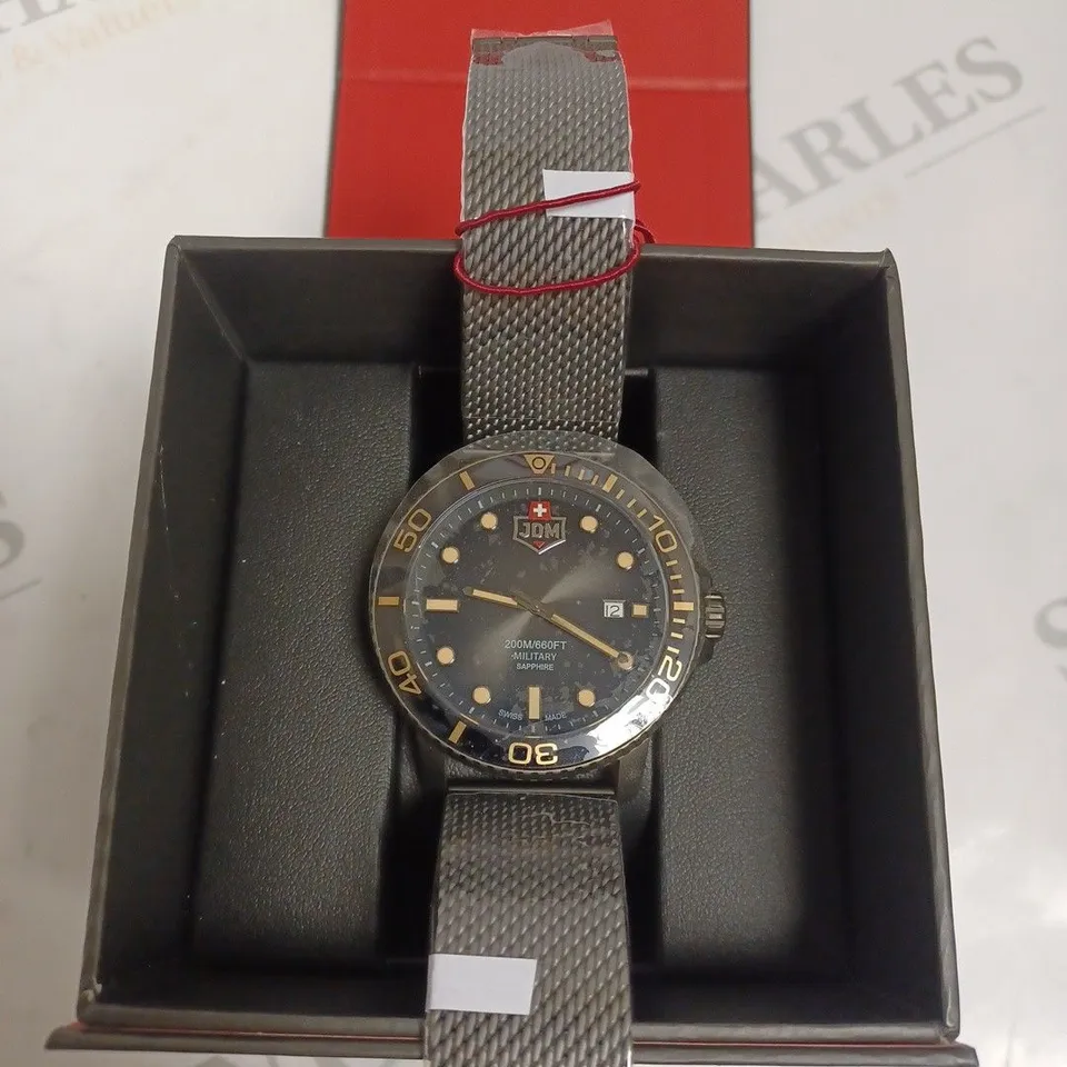 BOXED JDM GENTS SWISS MADE TANGO IP WATCH - GREY