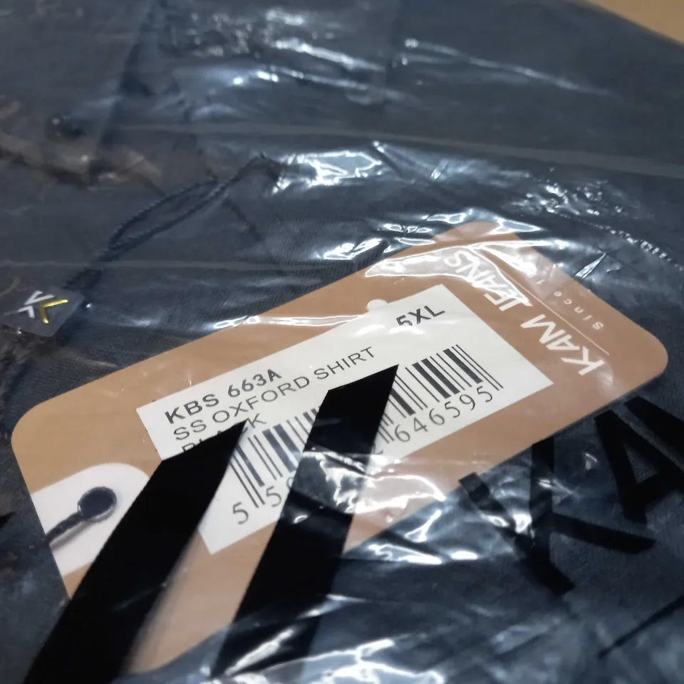 PACKAGED KAM JEANS BLACK OXFORD SHIRT - 5XL