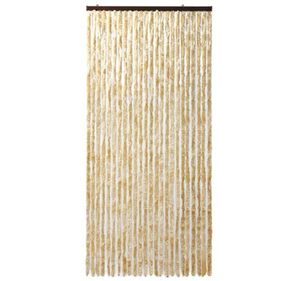 INSECT CHENILLE BLACKOUT DOOR CURTAIN COLOUR BEIGE