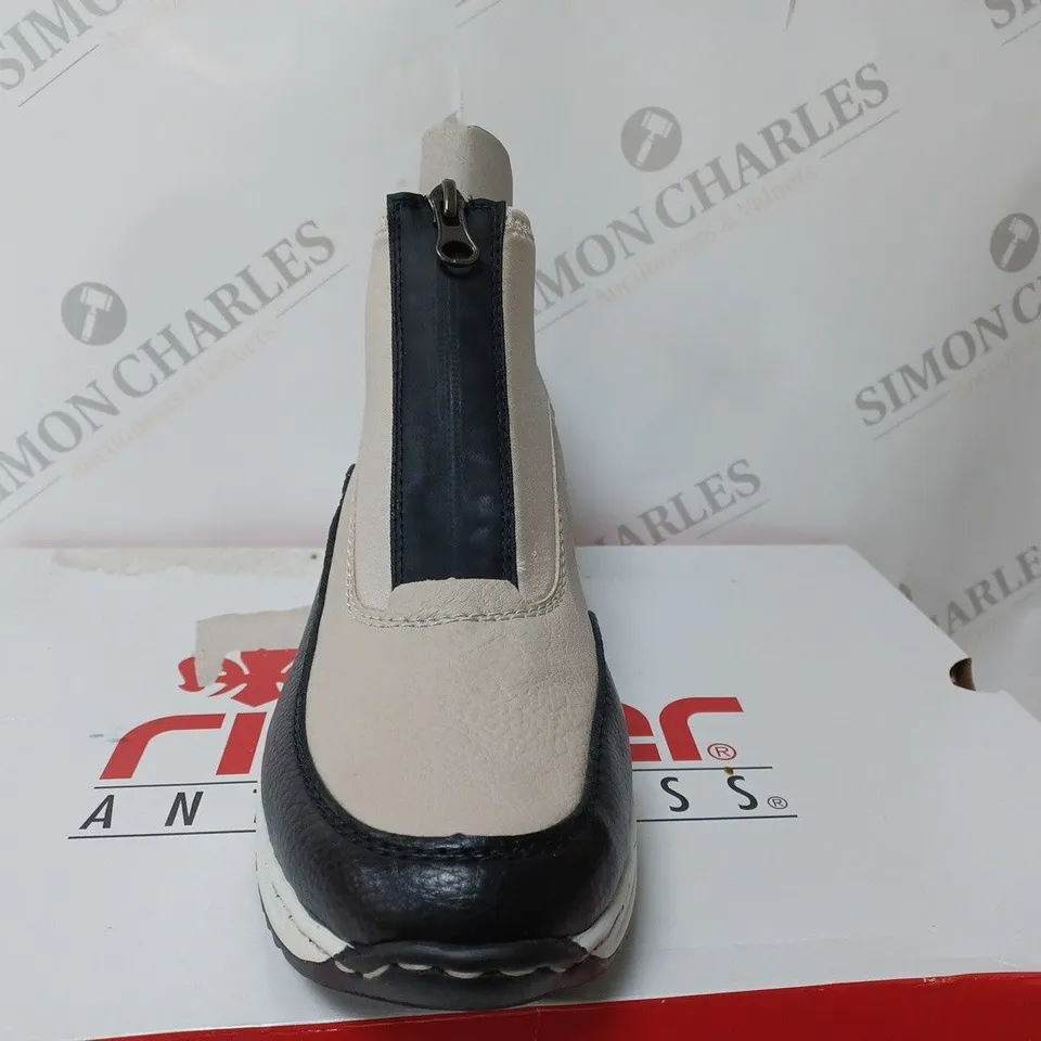 RIEKER HIGH TOP TRAINER OFF WHITE SIZE 6 - BOXED 