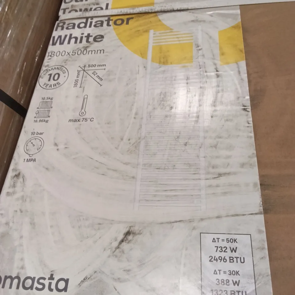 PALLET CONTAINING APPROXIMATELY 16 CURVED TOWEL RADIATORS 