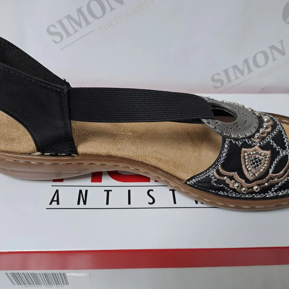 BOXED RIEKER ANTISTRESS SCHWARTS BLACK SIZE US 8