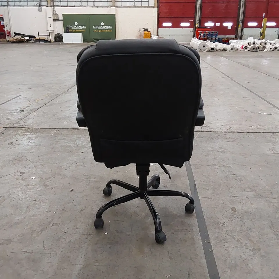 BLACK FAUX LEATHER ELECTRIC RECLINING AND MASSAGING CHAIR (1 ITEM)