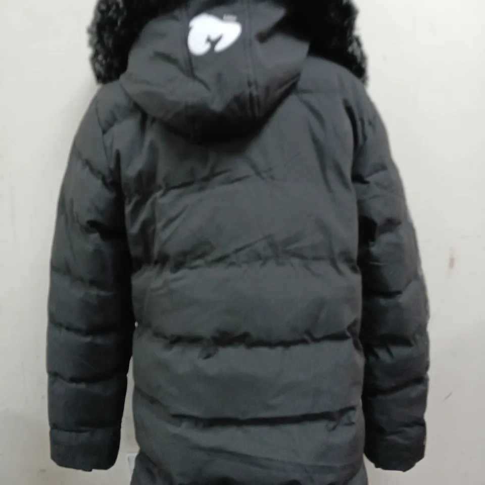 MENS MONEY BLACK PUFFER PARKA COAT - SIZE MEDIUM