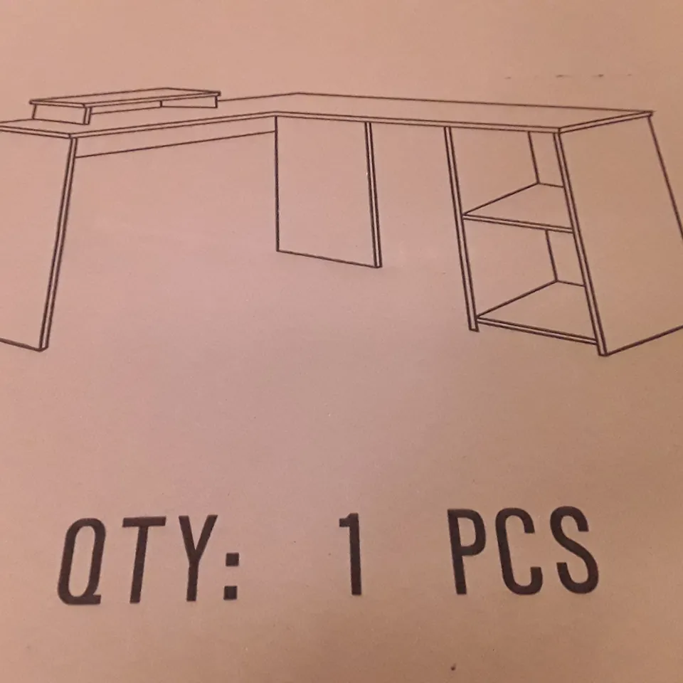 PALLET CONTAINING 18 BOXED L-SHAPED DESKS