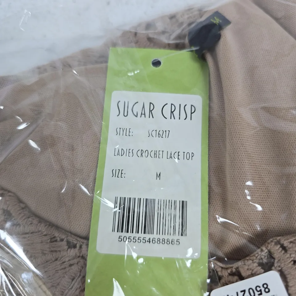 SUGAR CRISP LADIES CROCHET LACE TOP – SIZE M