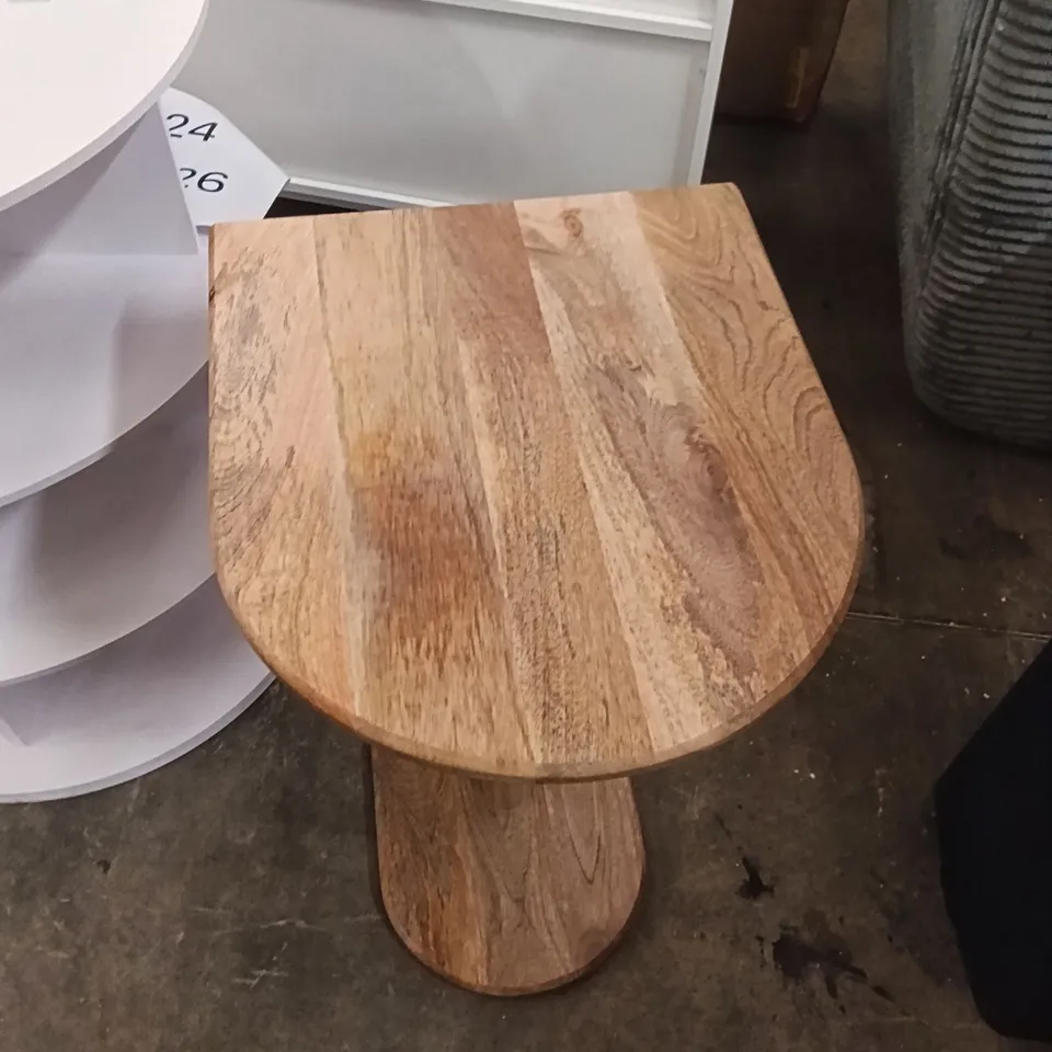 BOBBY SOLID WOOD C SHAPED SIDE TABLE
