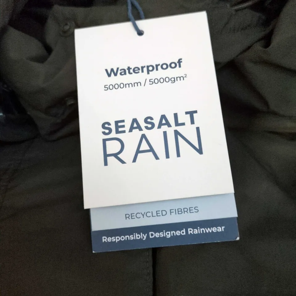 UK 20 SEA SALT CORNWALL RAINS WATERPROOF RAINCOAT – BLACK