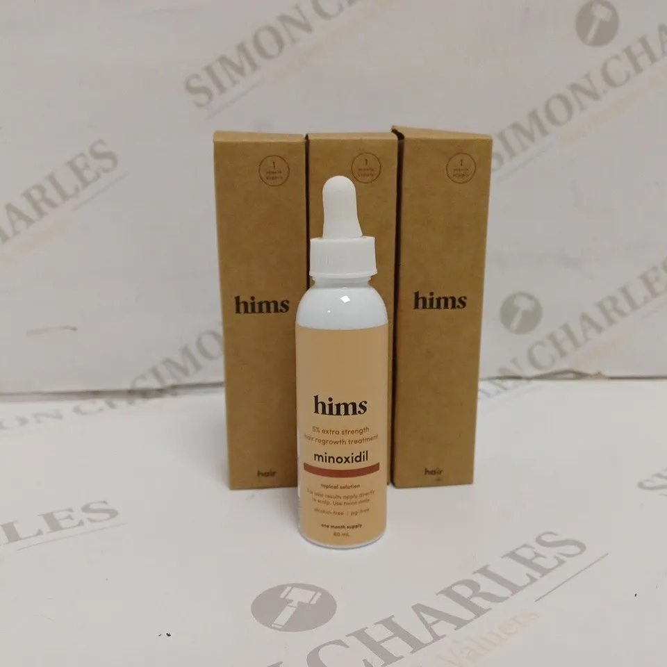3 BOXED HIMS MINOXIDIL 5% 60ML SOLUTION