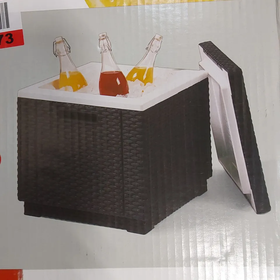 BOXED ALLIBERT RATTAN BEVERAGE COOLER BOX 