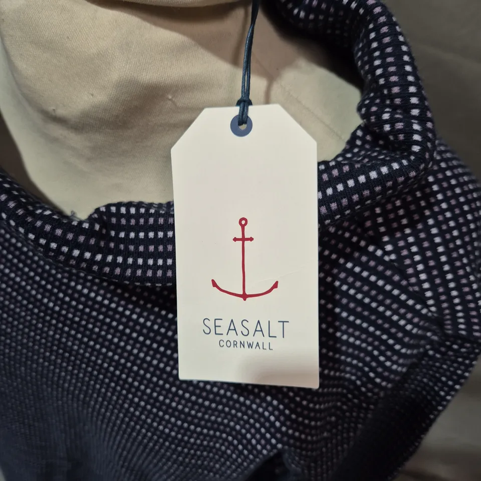 SEASALT CORNWALL MAWGAN PORT TUNIC – NAVY/WHITE DOTS, UK 14
