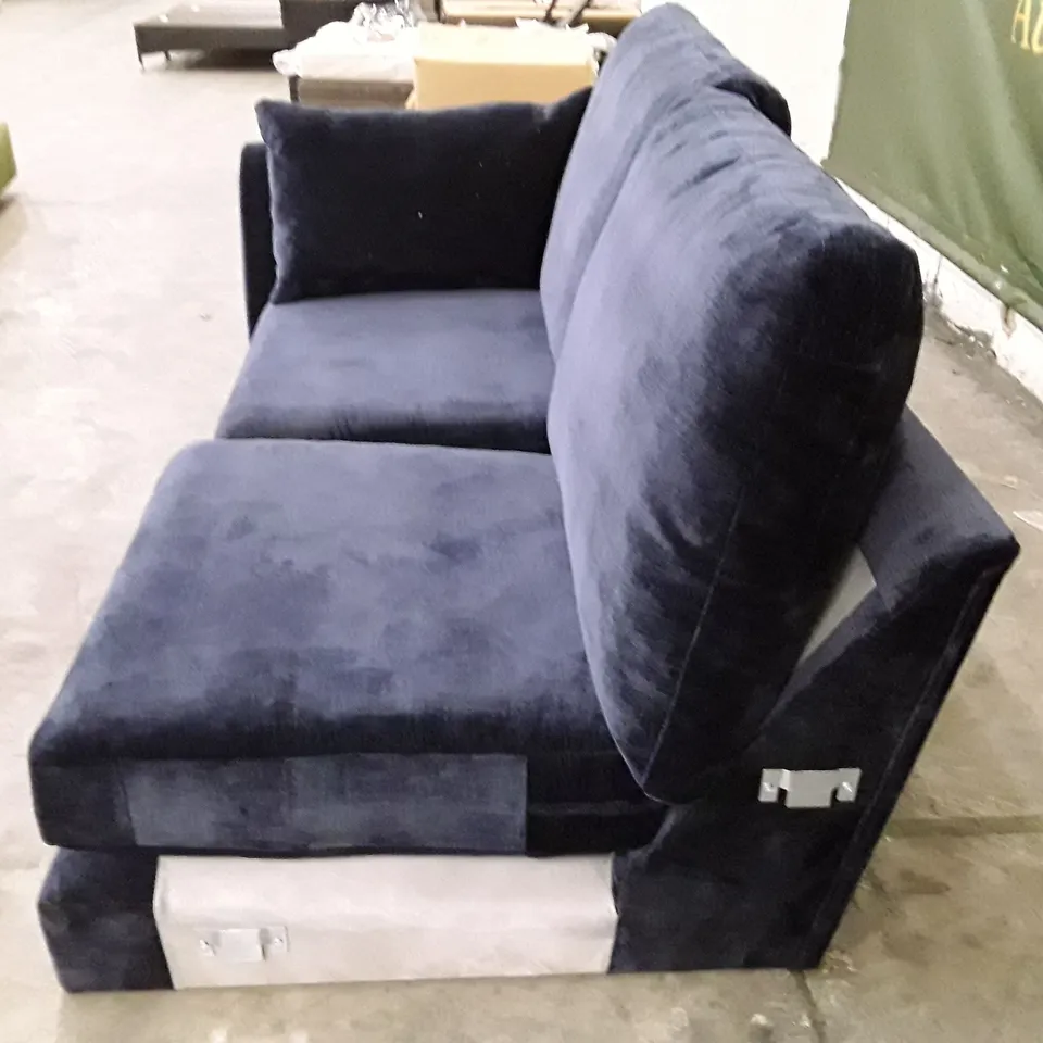 QUALITY DESIGNER SCARLETT SOFA LHF SECTION - DARK BLUE FABRIC