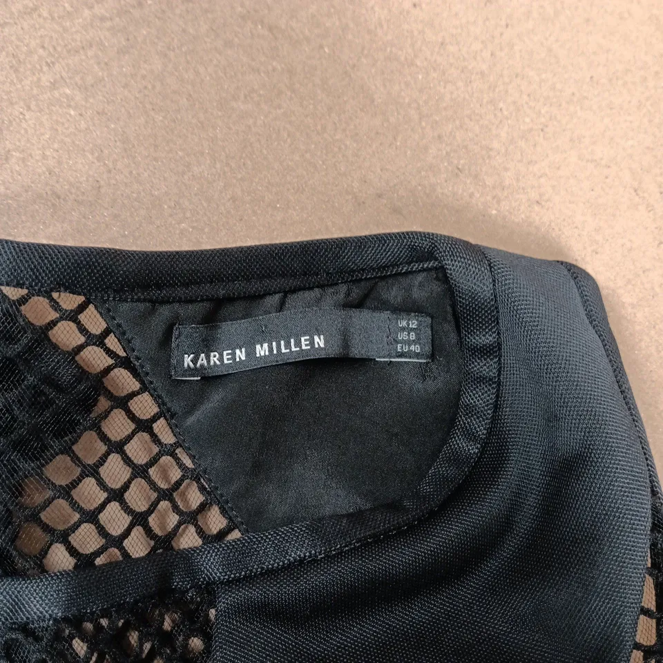 Karen Millen Black Dress with Mesh Back Panels, UK 12 – Evening/Formal Dress