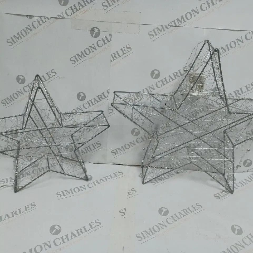 SET 2 LIGHT UP STAR ROOM DECORATION RRP £29.99