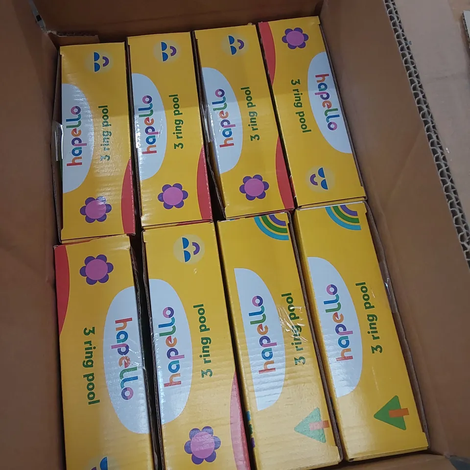 BOX TO CONTAIN 8 BRAND NEW HAPELLO 3 RING POOLS