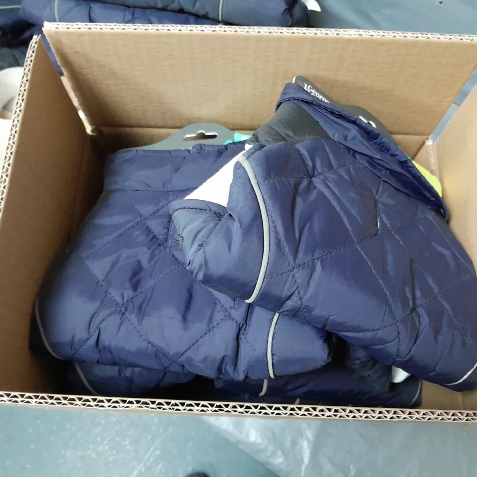 APPROXIMATELY 10 GEORGE PETS PADDED DOG COAT LIGHT SHOWER RESISTANT - NAVY - SIZE SMALL