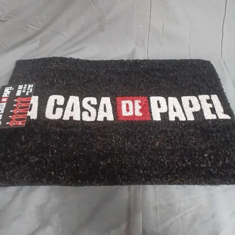 LA CASA DE PAPEL DOOR MAT IN BLACK