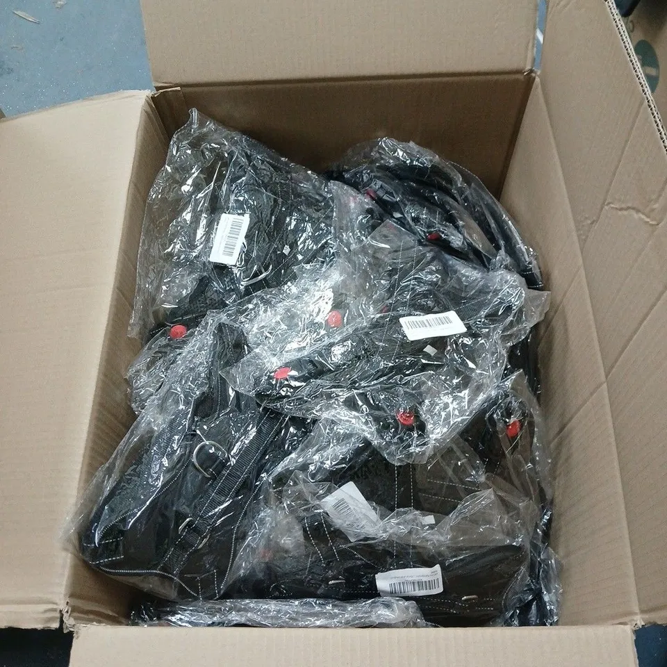 BOX OF APPROXIMATELY 100 NO PULL DOG HARNESS  FOR MEDIUM DOGS