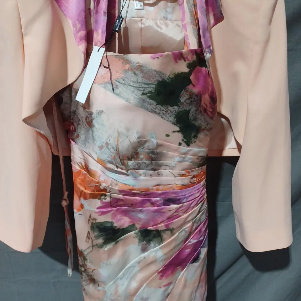 VENI INFANTINO FLORAL DRESS & JACKET IN PINK/MULTI - UK 16