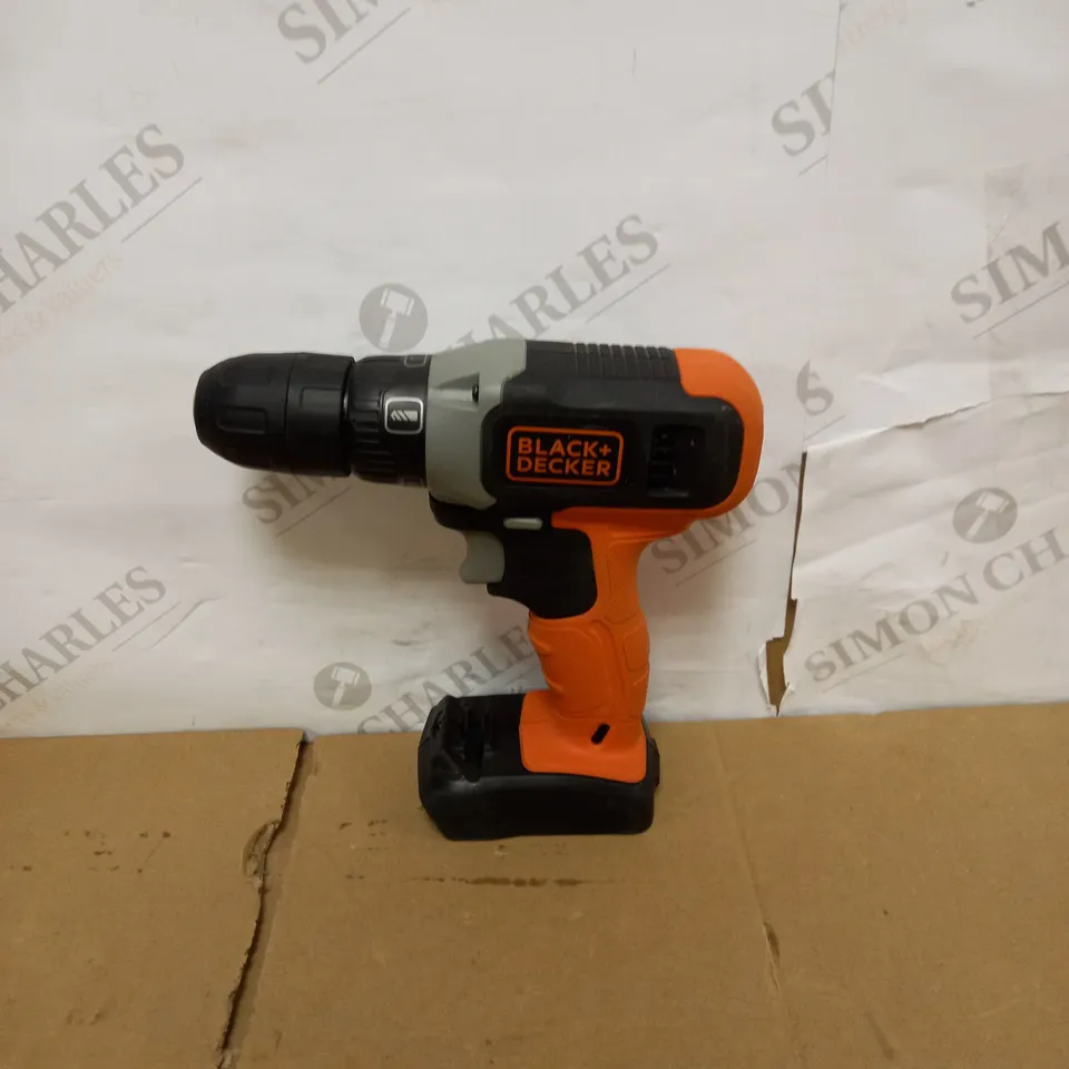 BLACK+DECKER 18 V CORDLESS DRILL DRIVER WITH 10 TORQUE SETTINGS, 1.5 AH LITHIUM-ION BATTERY, BCD001C1-GB