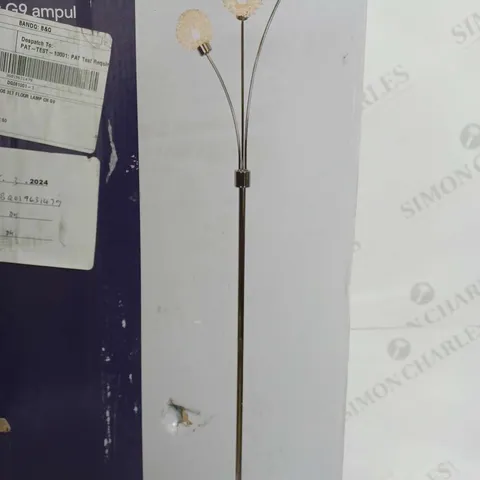 BOXED GOODHOME FLOOR 3 LIGHT LAMP IN CHROME