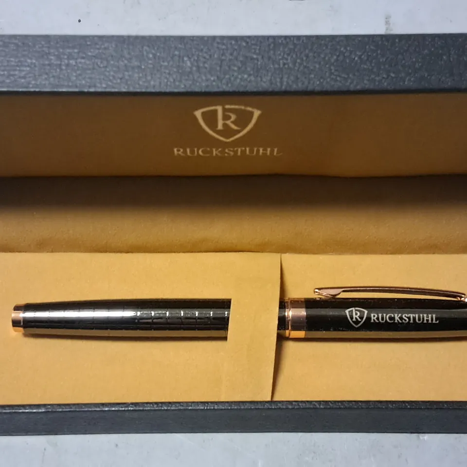 RUCKSTUHL ROSE GOLD ROLLERBALL PEN IN GIFT BOX