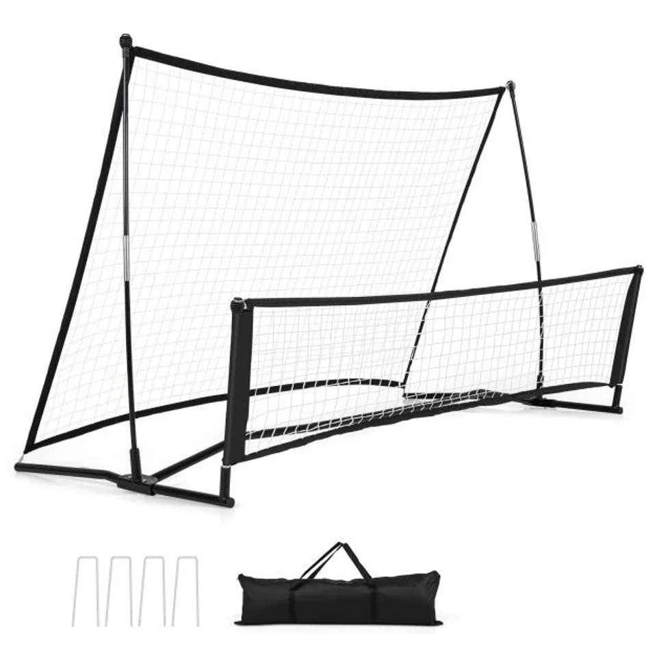 BOXED COSTWAY 2-IN-1 PORTABLE SOCCER REBOUNDER NET SOCCER TRAINER DUAL-SIDE FOOTBALL PRACTICE