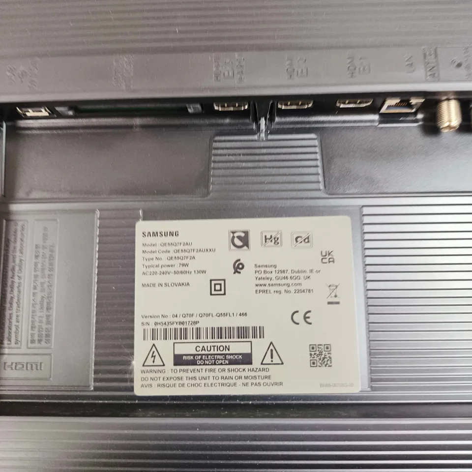 SAMSUNG 55-INCH QLED TV (Q7F) – SCREEN CRACKED