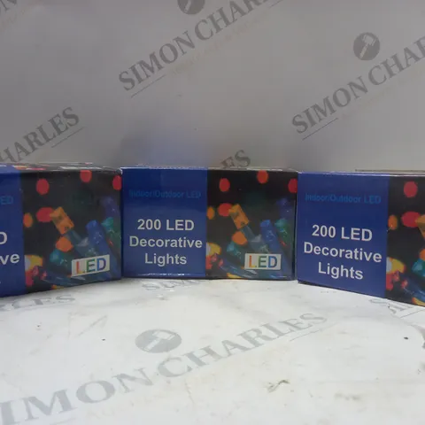 BOX OF APPROX 60 ASSORTED 200 LED DECORATIVE LIGHTS