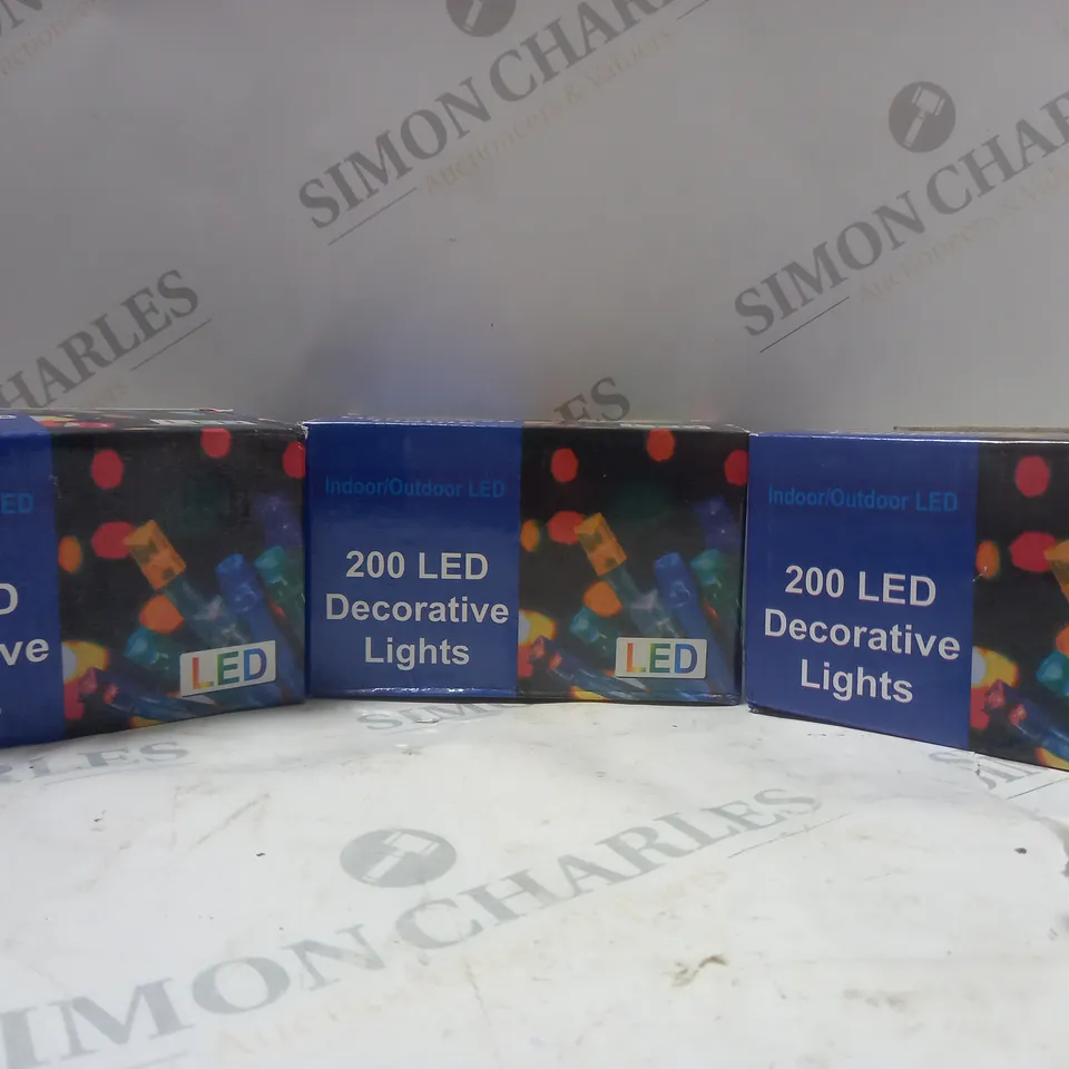 BOX OF APPROX 60 ASSORTED 200 LED DECORATIVE LIGHTS
