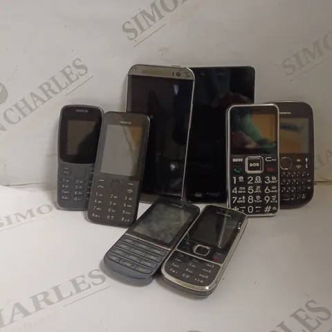 EIGHT ASSORTED MOBILE PHONES TO INCLUDE HTC ONE M8 AND BQ AQUARIS E5