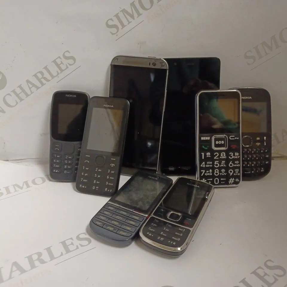 EIGHT ASSORTED MOBILE PHONES TO INCLUDE HTC ONE M8 AND BQ AQUARIS E5