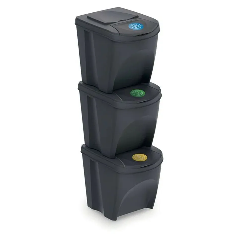 BOXED 25L PLASTIC MANUAL LIFT RUBBISH BIN 