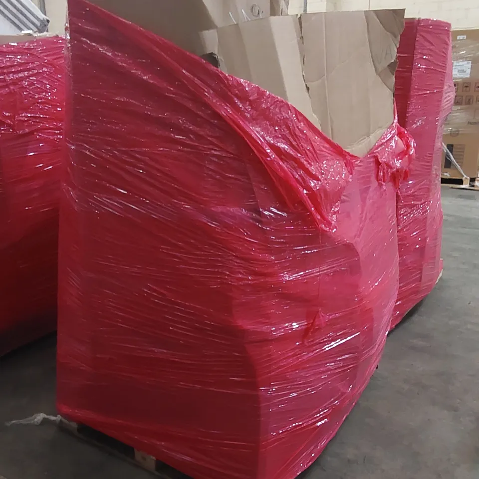 PALLET OF ASSORTED ITEMS INCLUDING HEATED BLANKET, DIGITAL MICROWAVE, AIR COOLER, FABRIC WARDROBE, PULL UP BAR